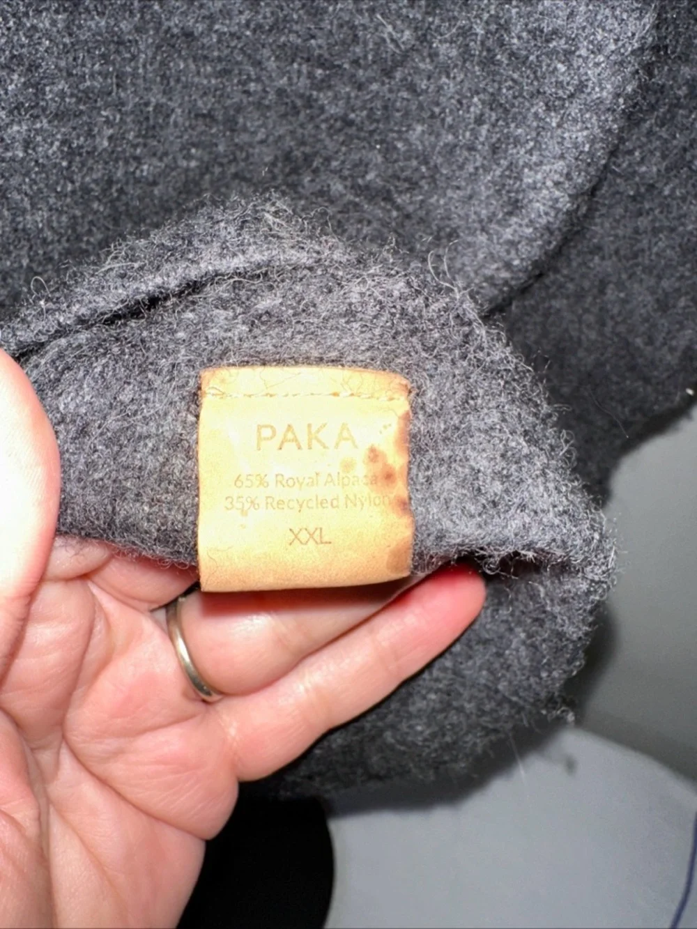 Boys Gray Paka Sweater Wool Blend - Classic Crew Neck - Picture 3 of 4